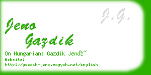 jeno gazdik business card